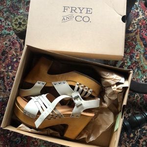 Platform wood Frye sandals